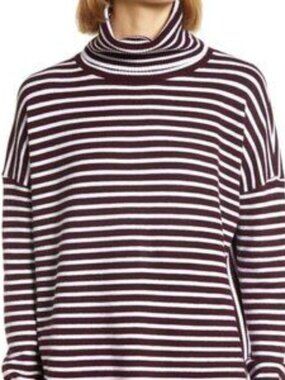 𝅺french Connection BNWT Cowl Stripe Ribbed Sweater